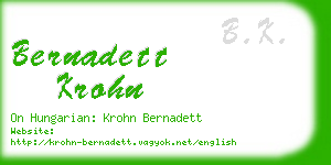 bernadett krohn business card